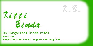 kitti binda business card